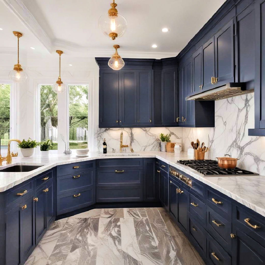 navy blue and marble combination