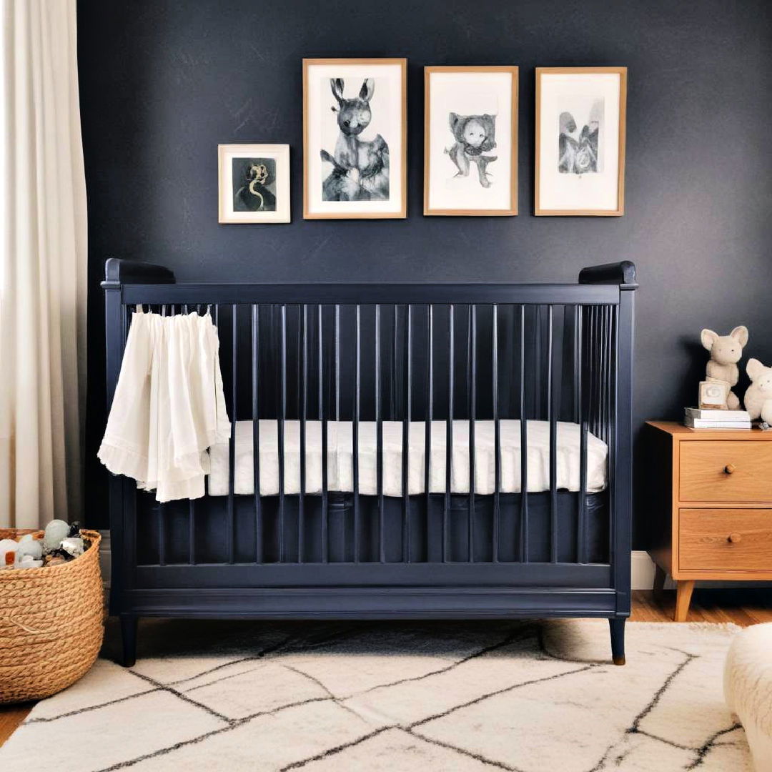 navy blue crib