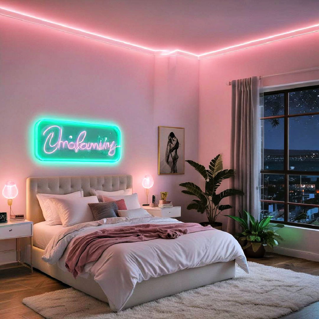 neon lighting accents