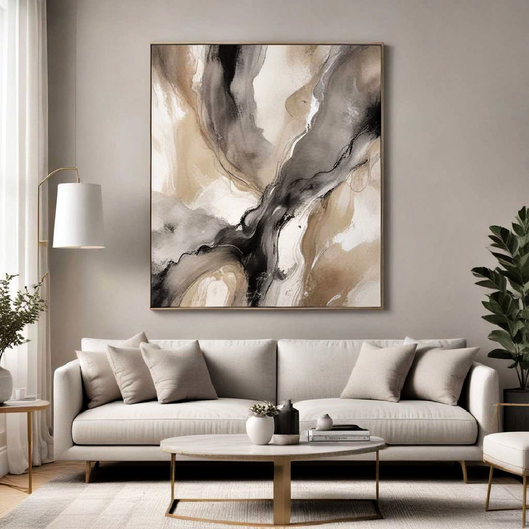 neutral abstract art for modern flair