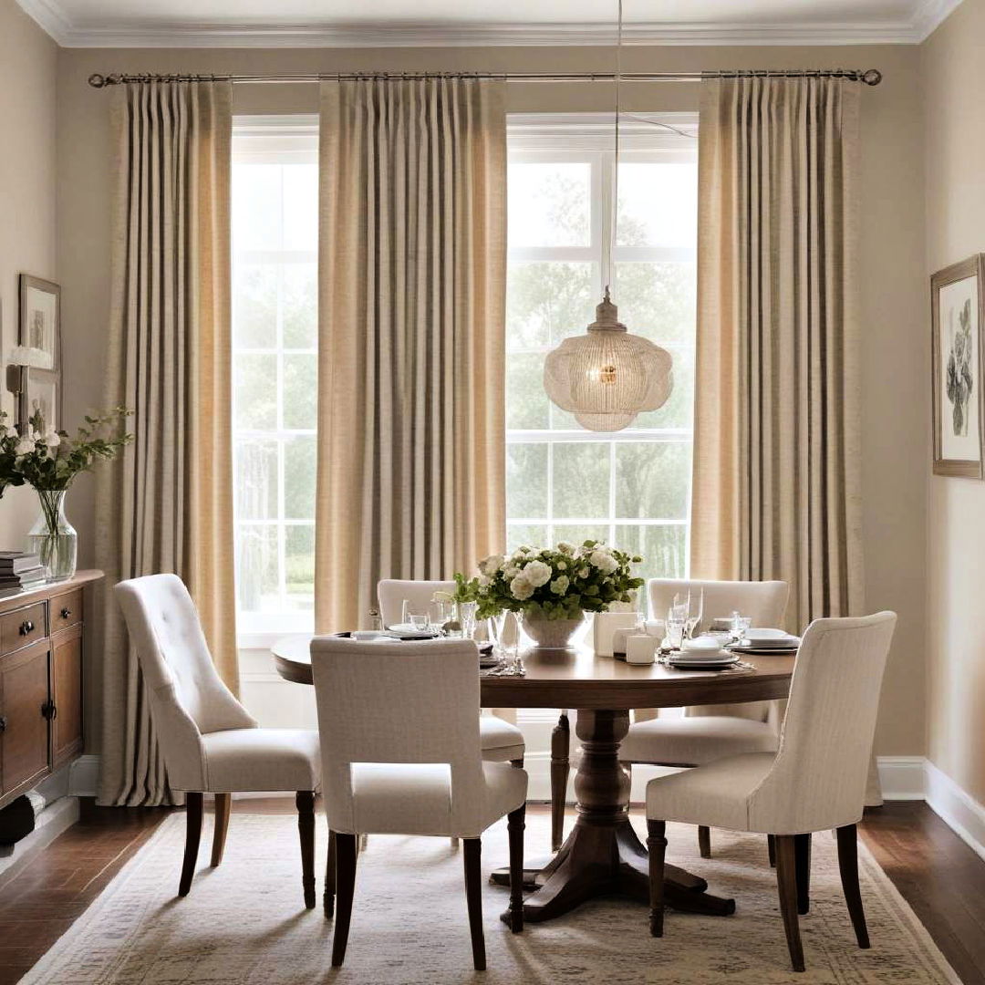 neutral curtains with subtle patterns