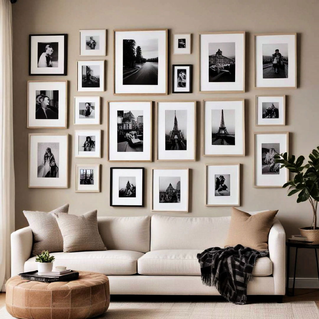 neutral gallery wall for personalized style