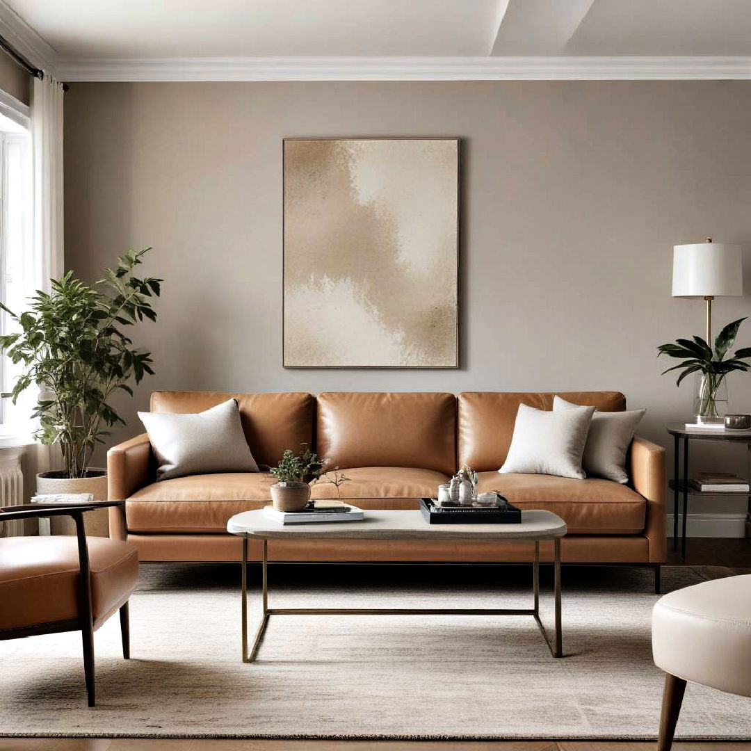 neutral leather furniture for a timeless look