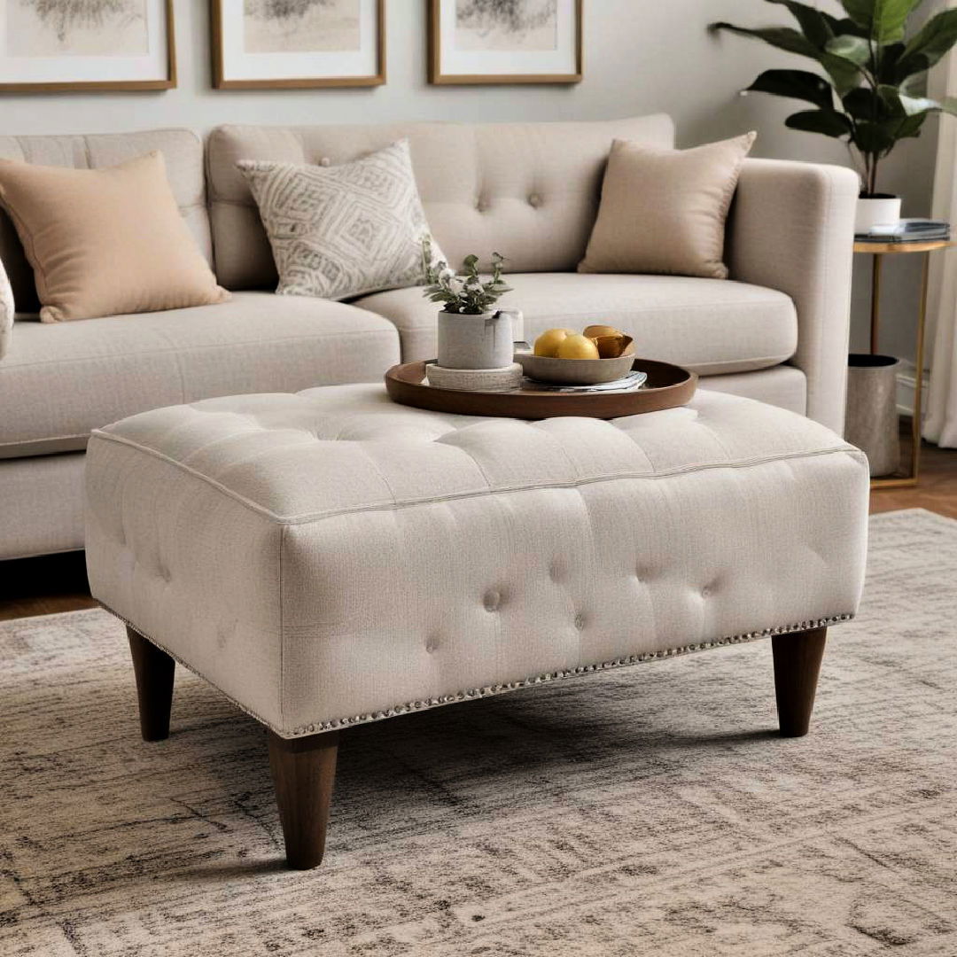 neutral ottoman for functional décor