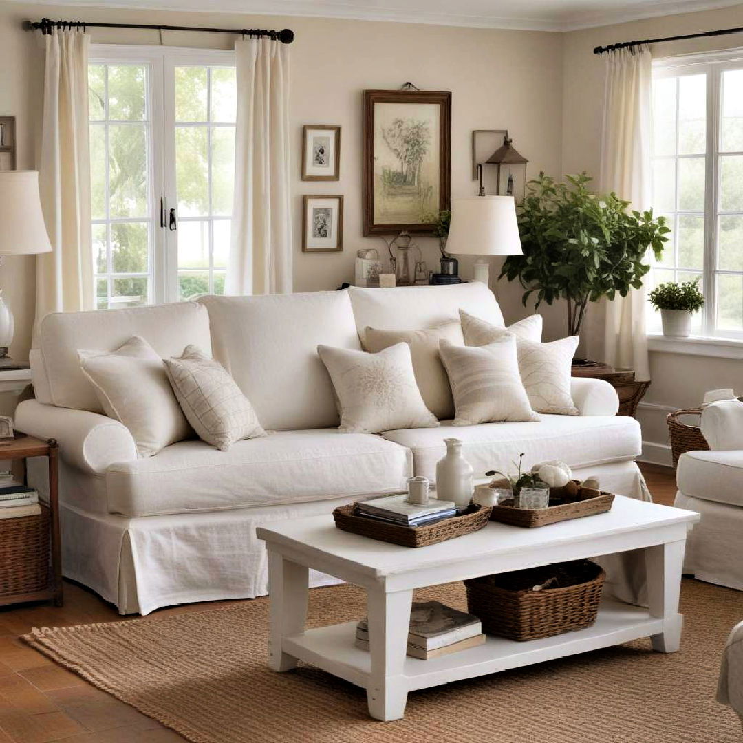 opt for slipcovered furniture for a relaxed casual look