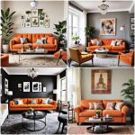 orange couch living room ideas