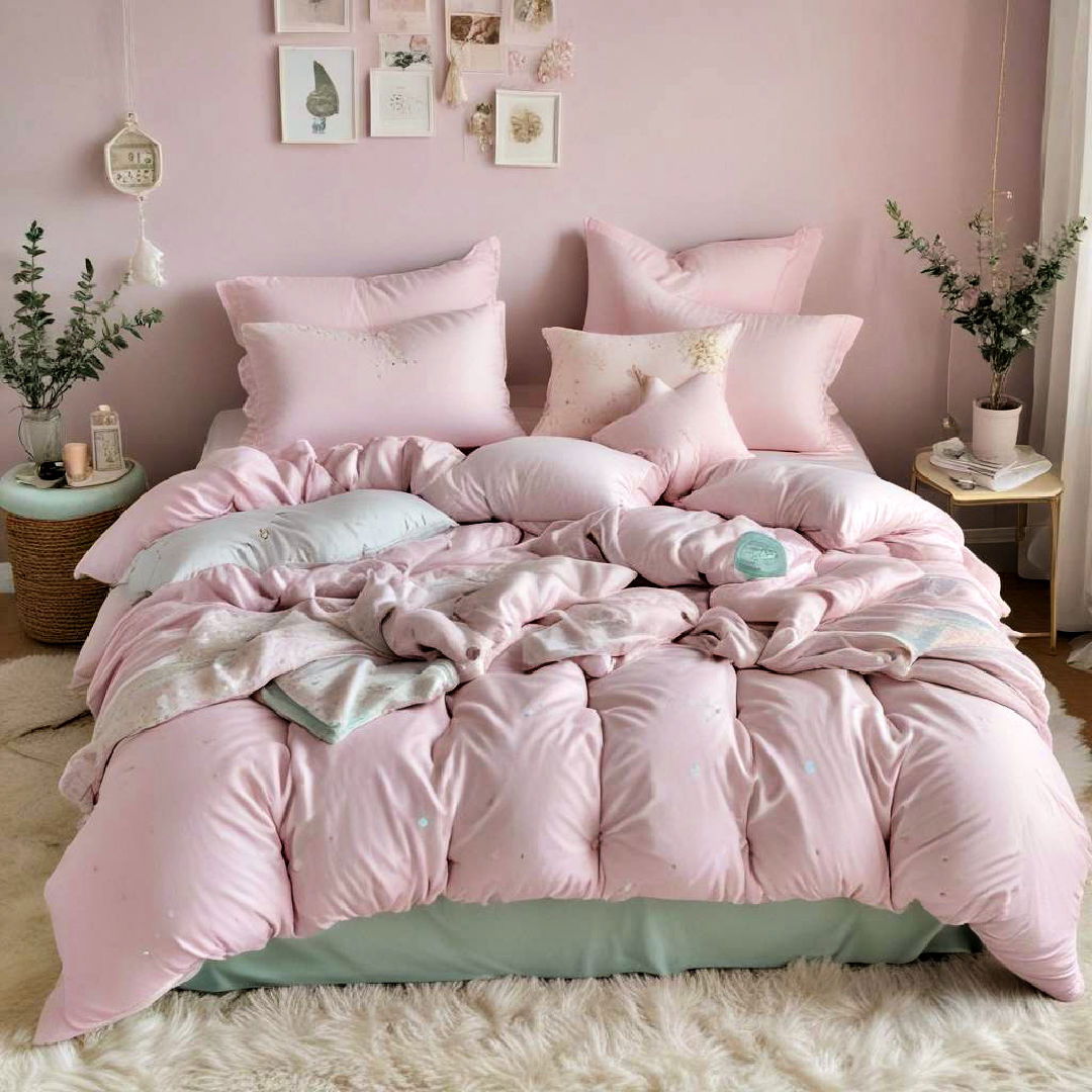 pastel bedding and pillows