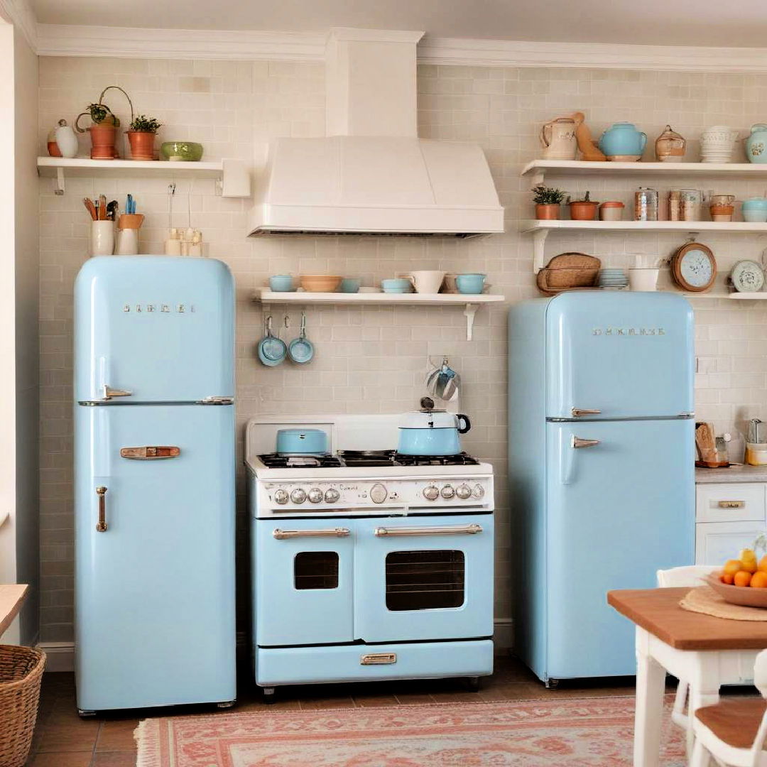 pastel blue appliances for a soft vintage look