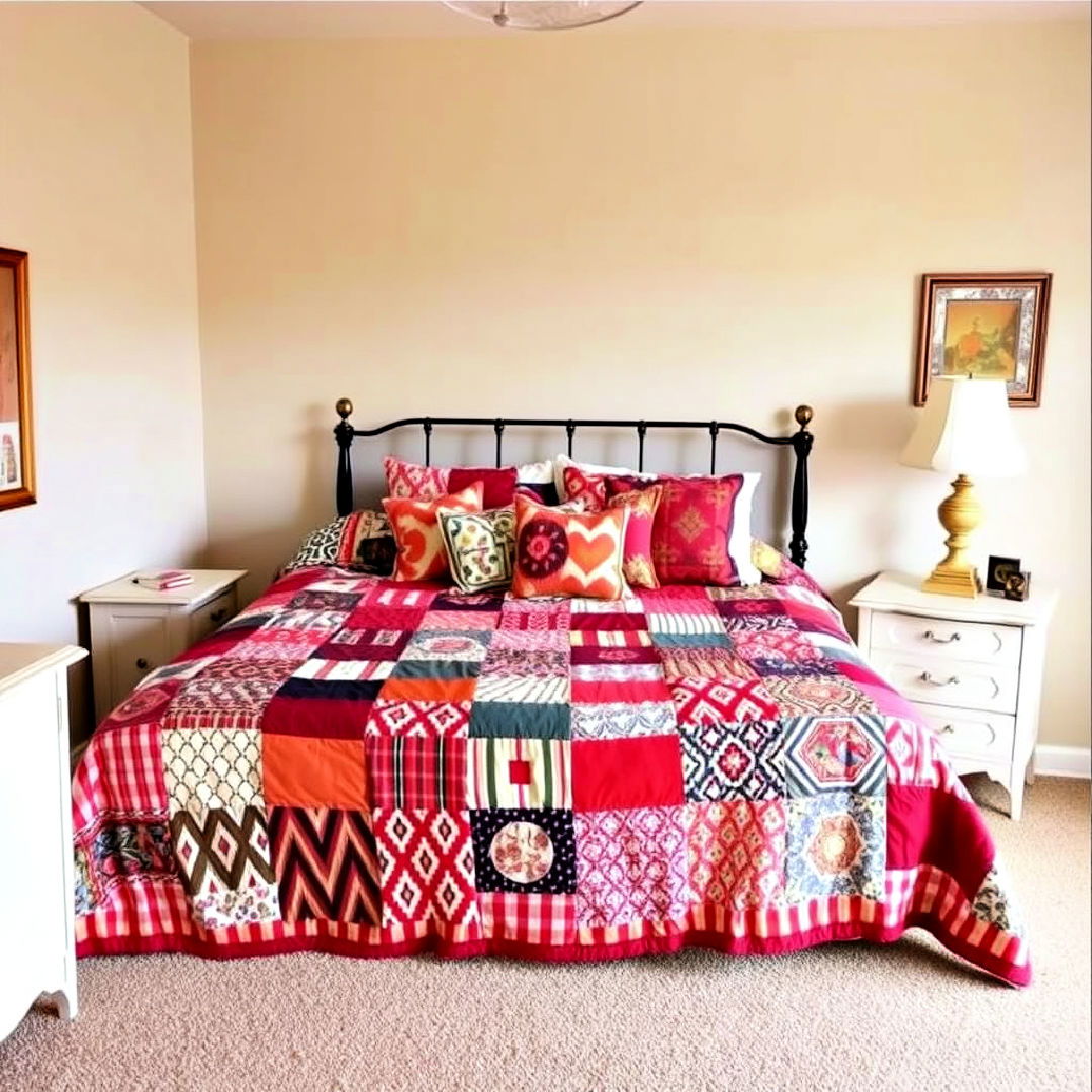 patchwork quilts for a cozy retro feel