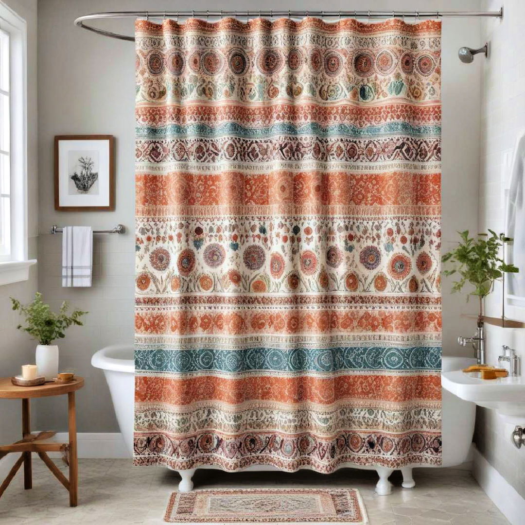 patterned shower curtains for visual interest