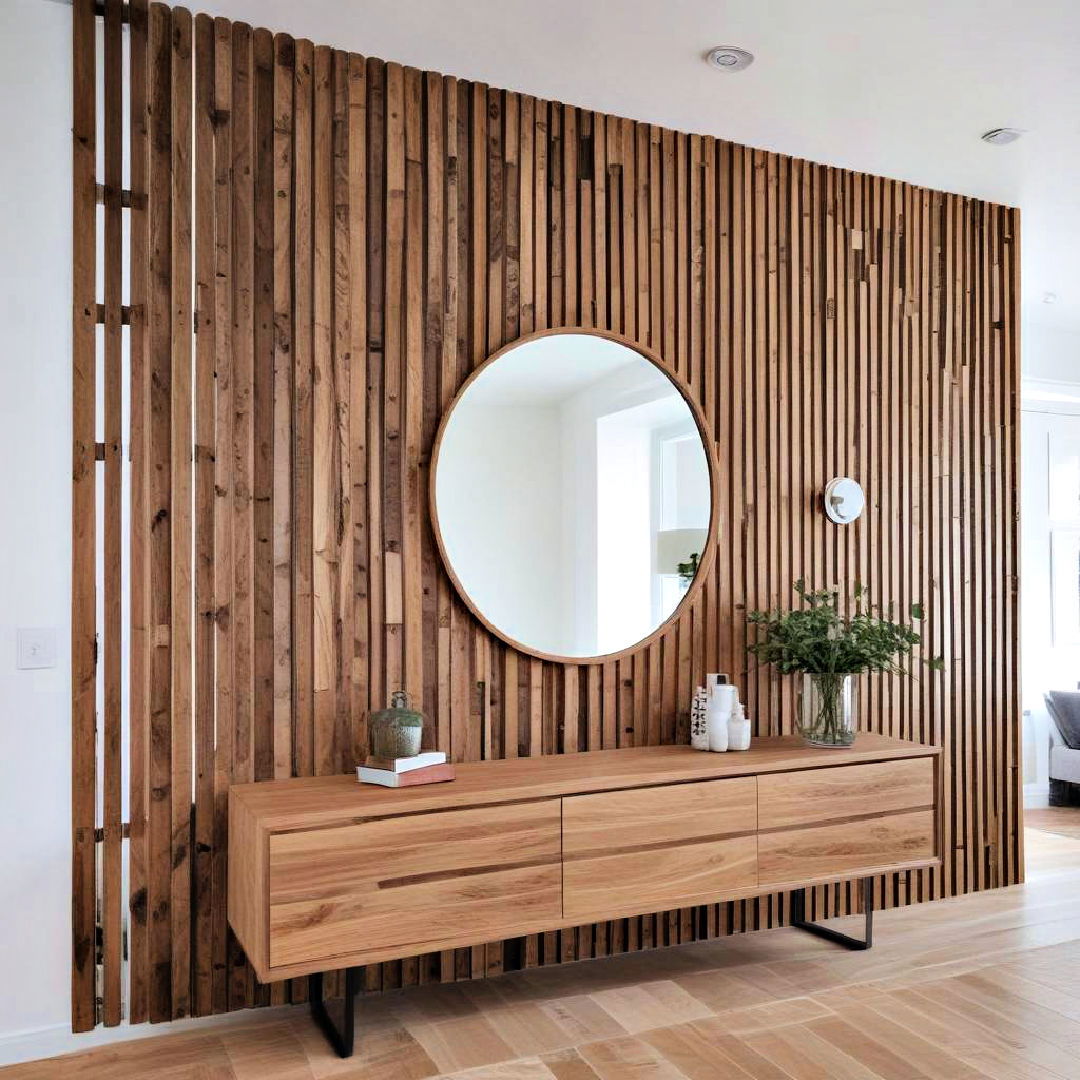 patterned slats with mirror inserts