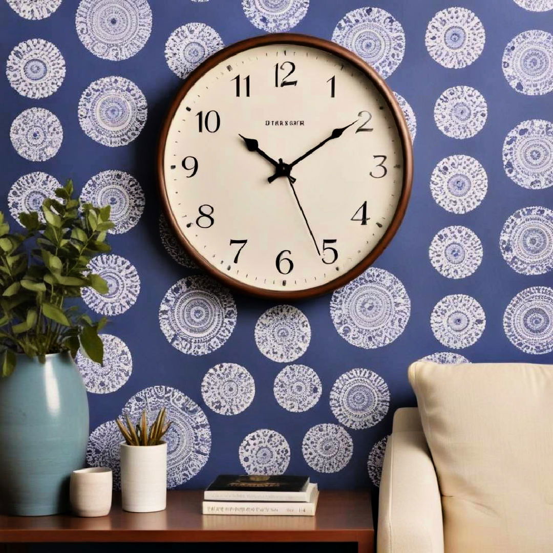 patterned wall clocks