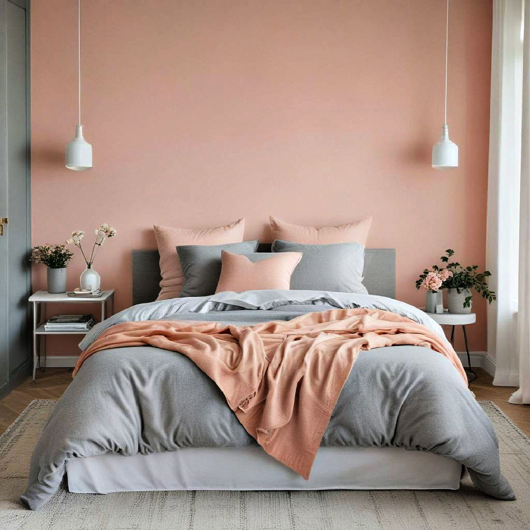 peach and grey color scheme