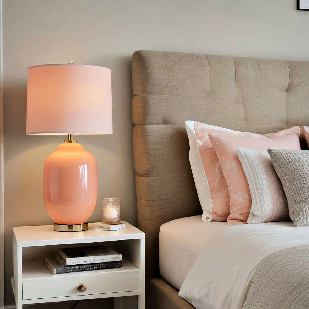 peach bedside lamps