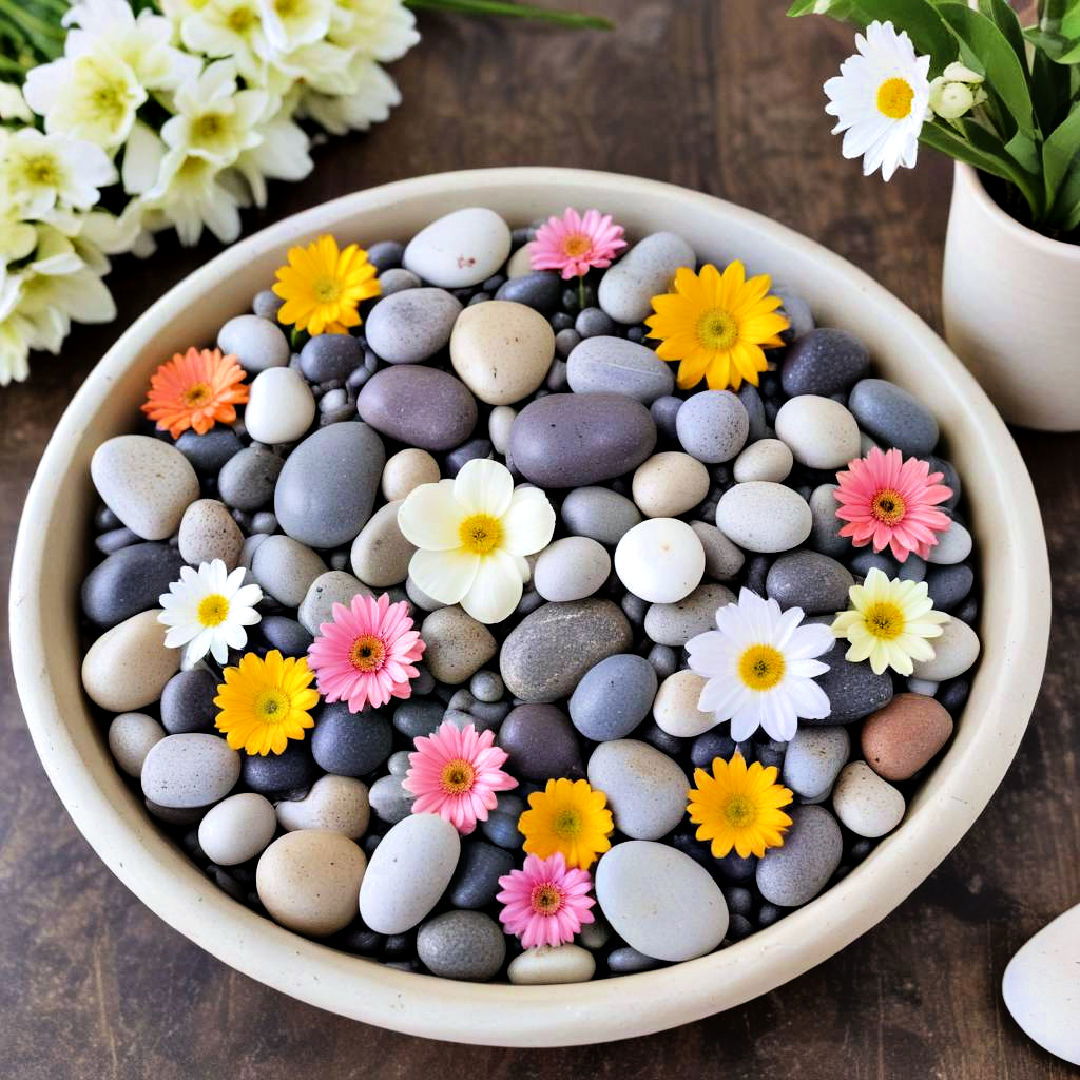 pebble and flower bowls