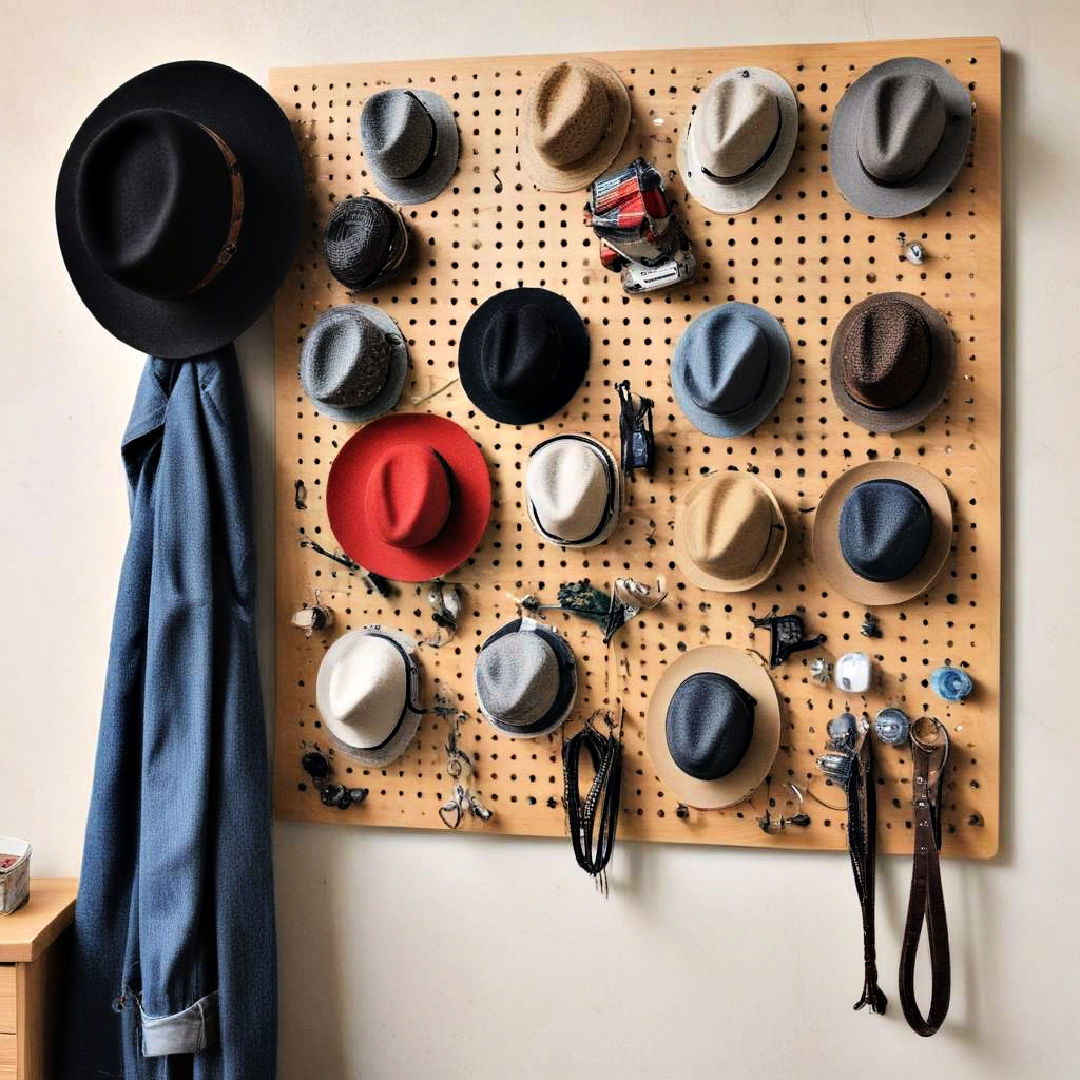 pegboard hat rack