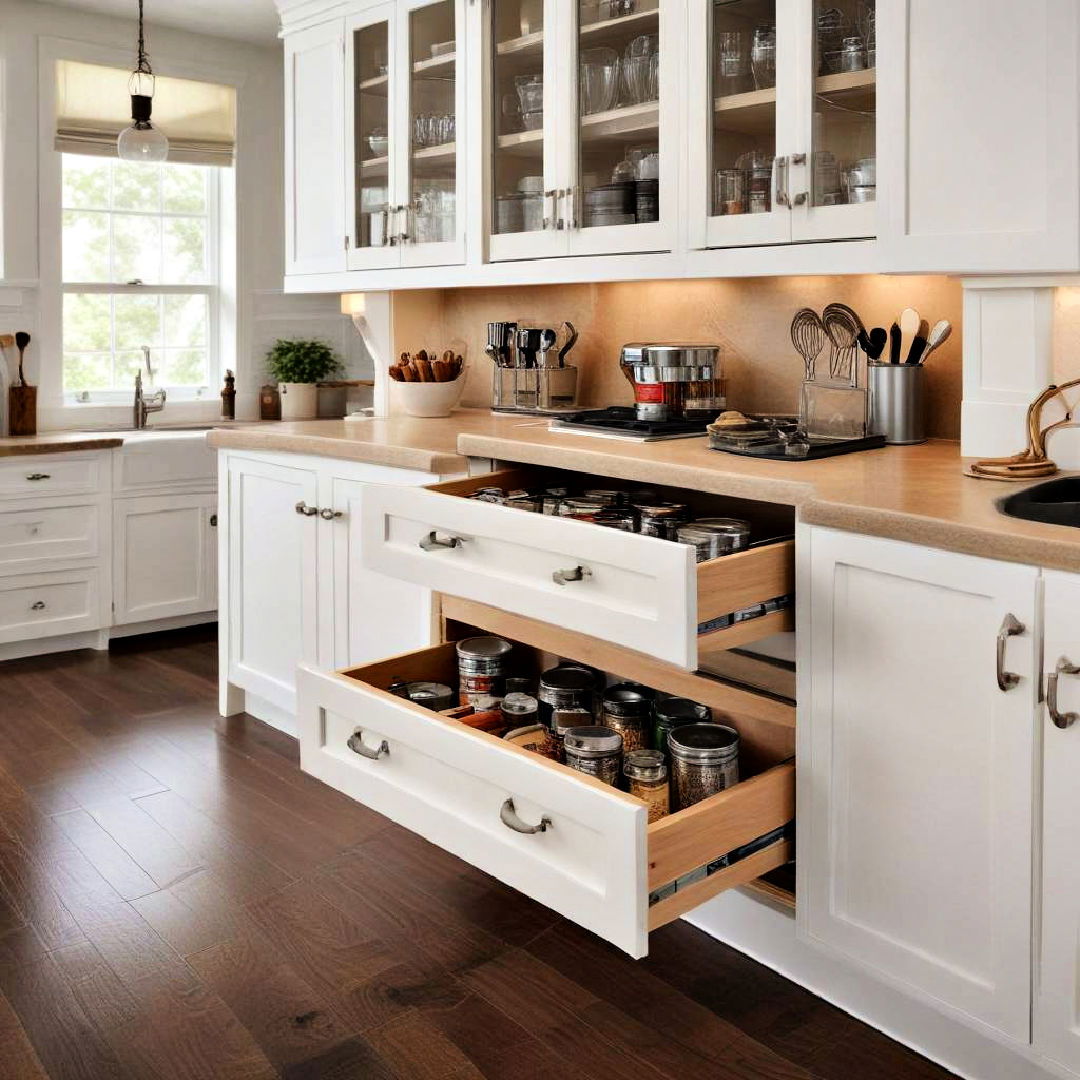 peninsula with customized cabinetry