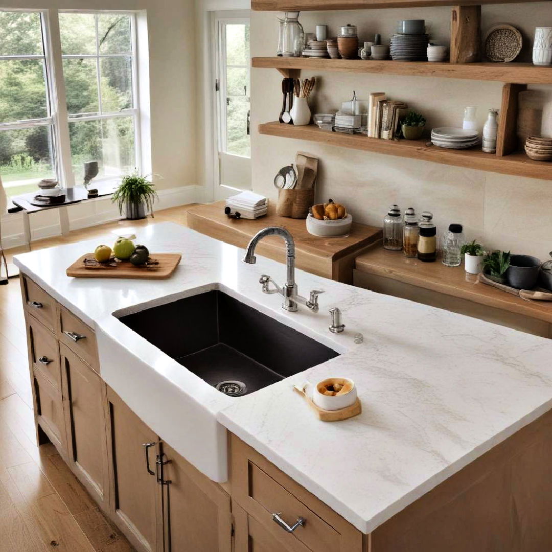 peninsula with integrated sink