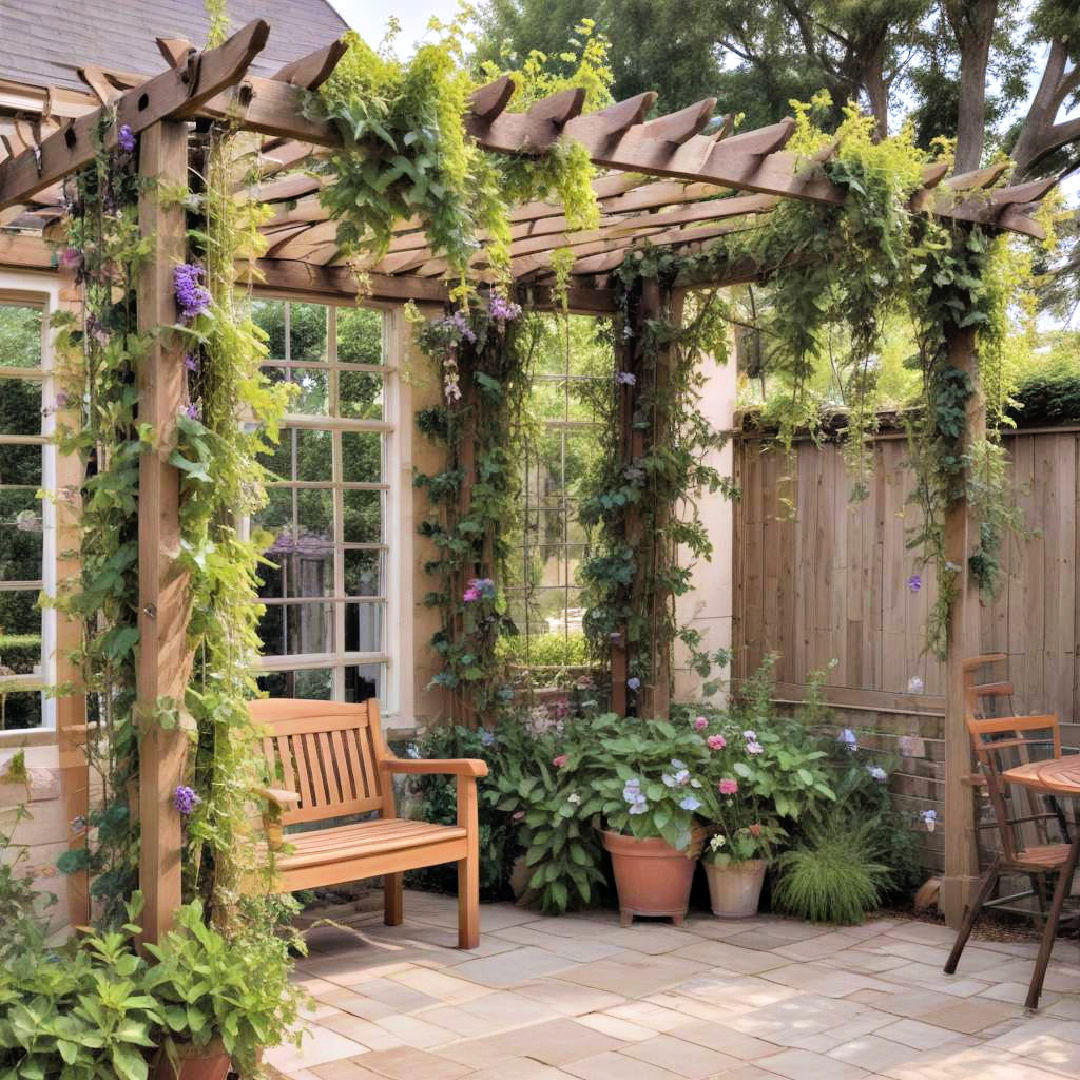 pergola with climbing plants