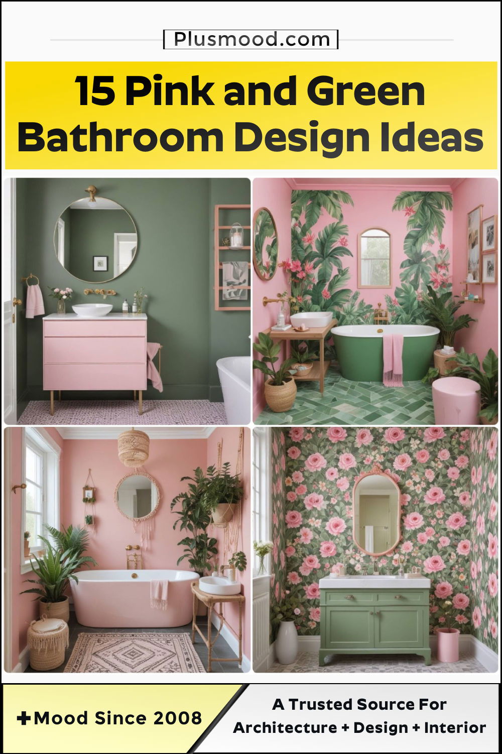 pink and green bathroom design ideas and inspiration