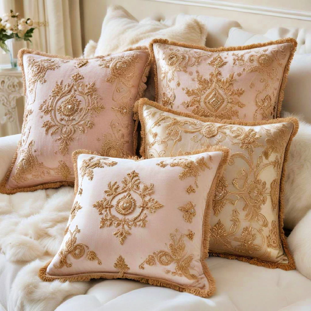 plush throw pillows with regal details