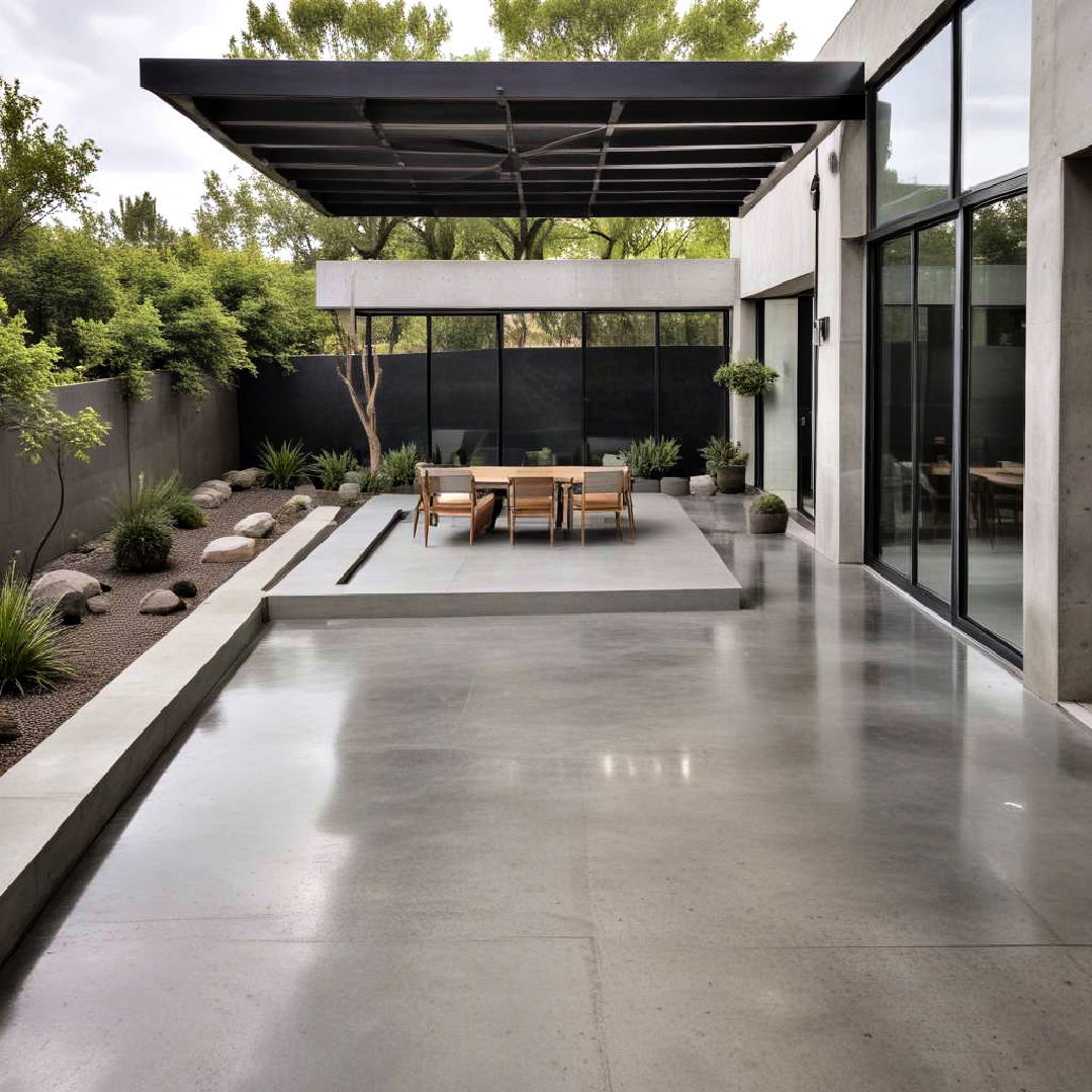 polished concrete patio