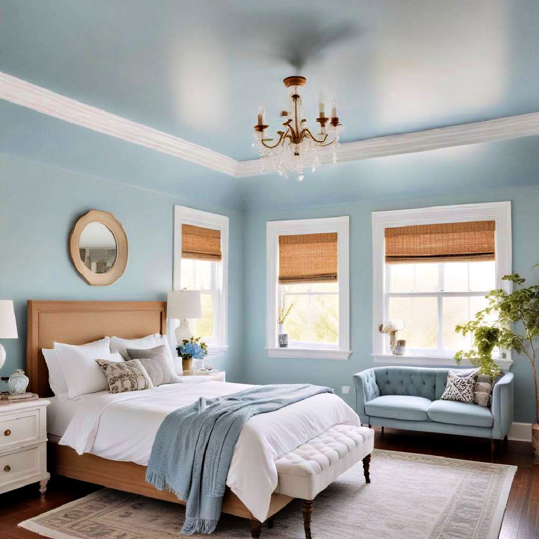 powder blue ceiling for a unique twist