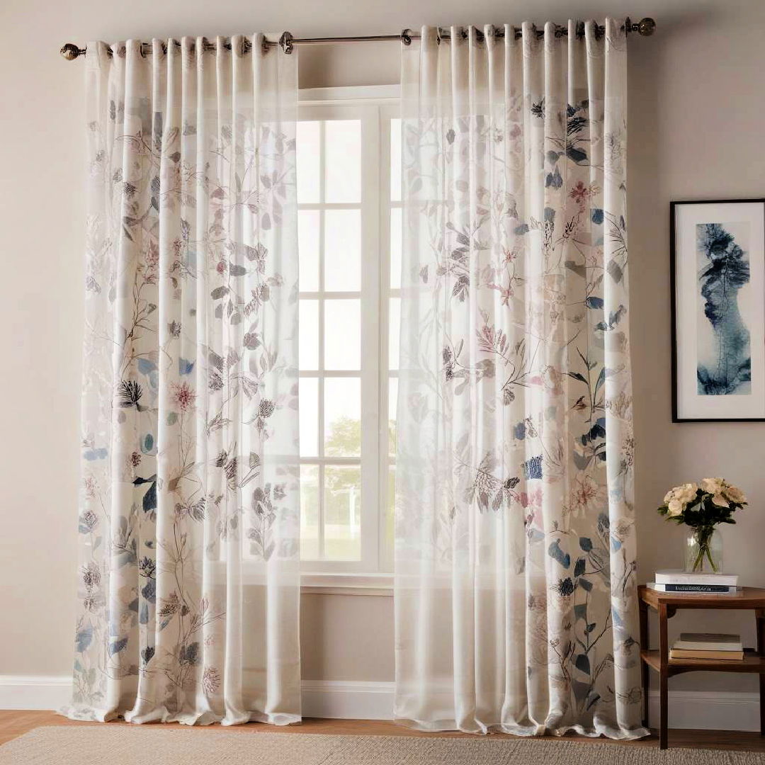 printed sheer curtains for artistic flair