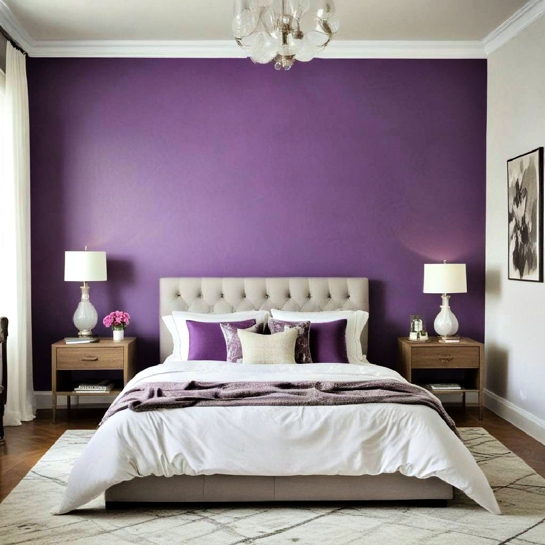 purple accent wall