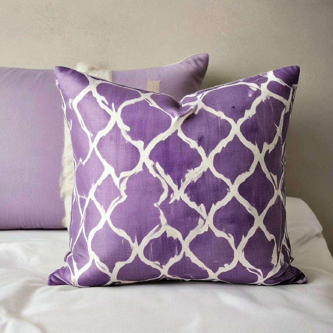 purple decorative pillows