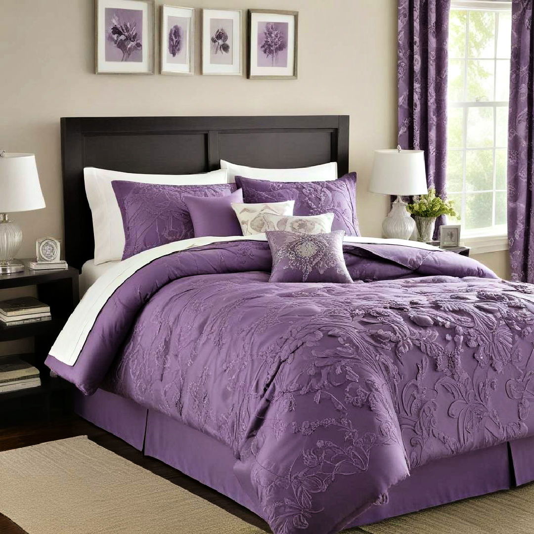 purple themed bedding