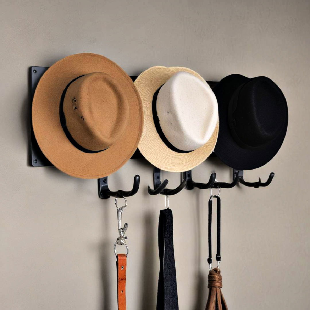 rail and hook hat rack