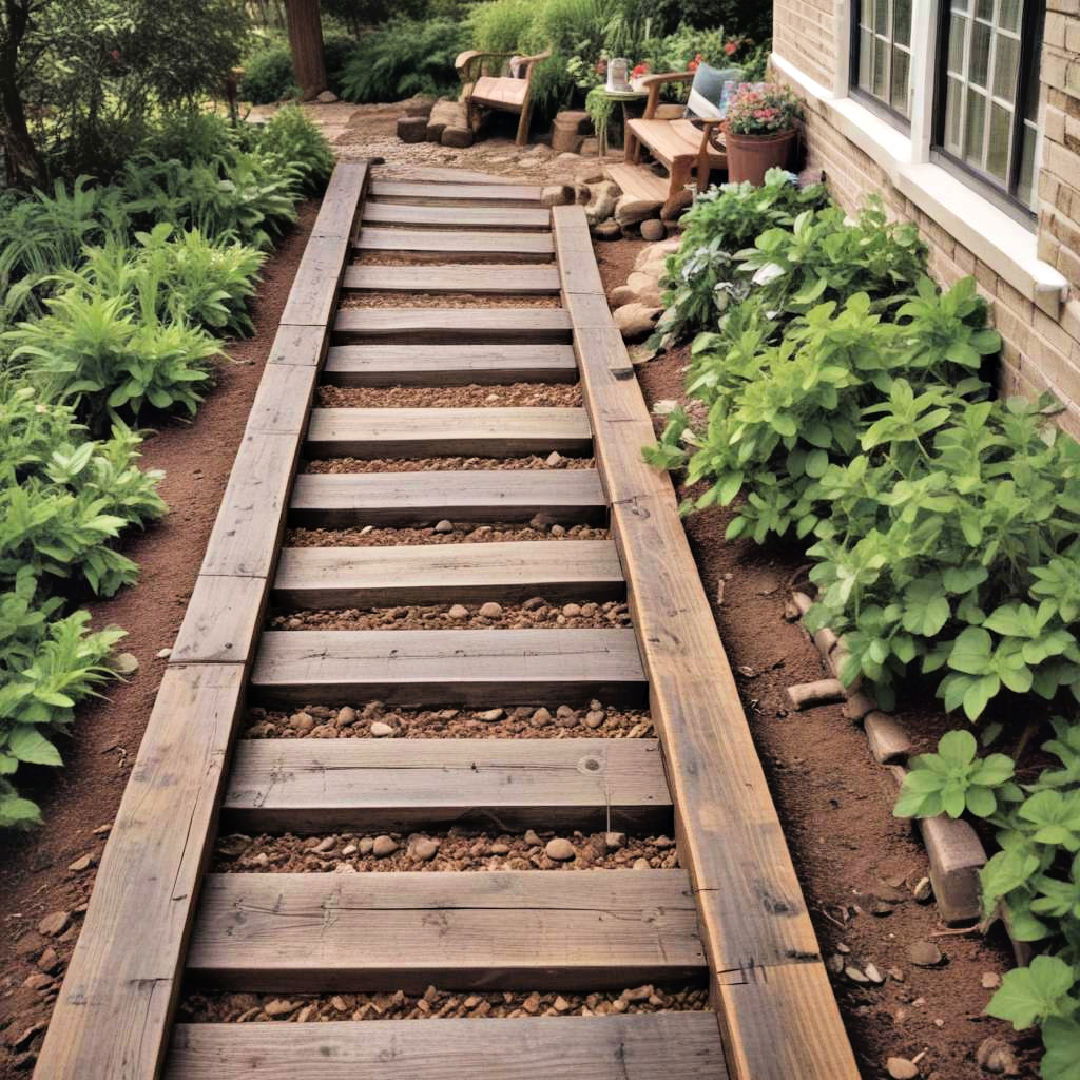 railroad tie walkways