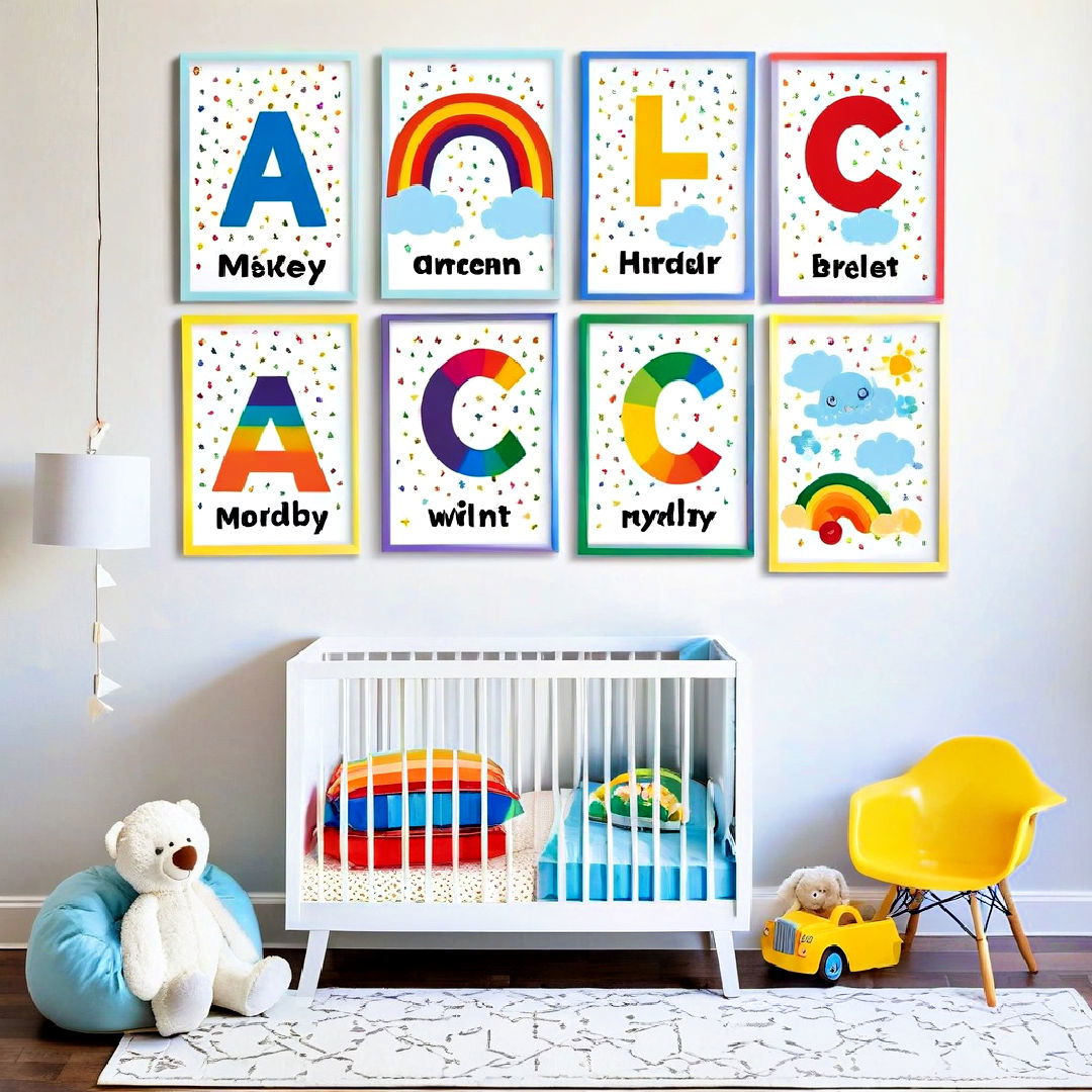 rainbow alphabet wall art