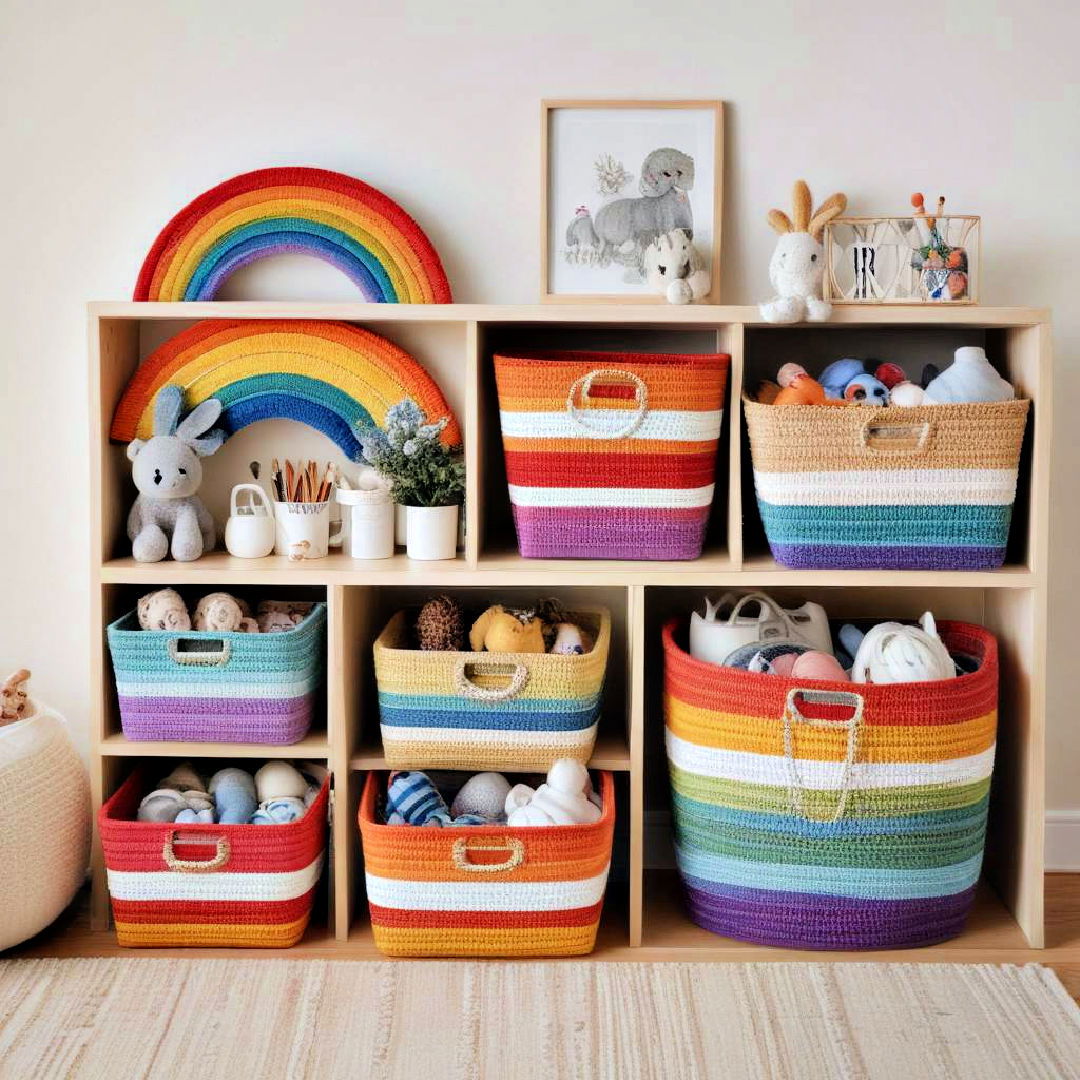 rainbow storage baskets