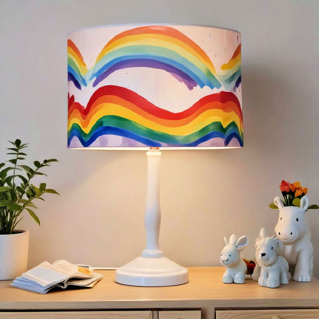 rainbow themed lampshade