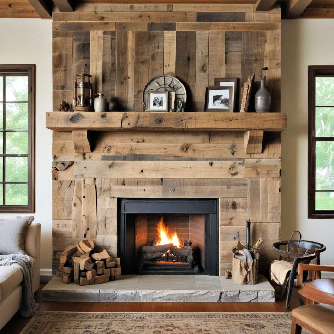 reclaimed wood mantel