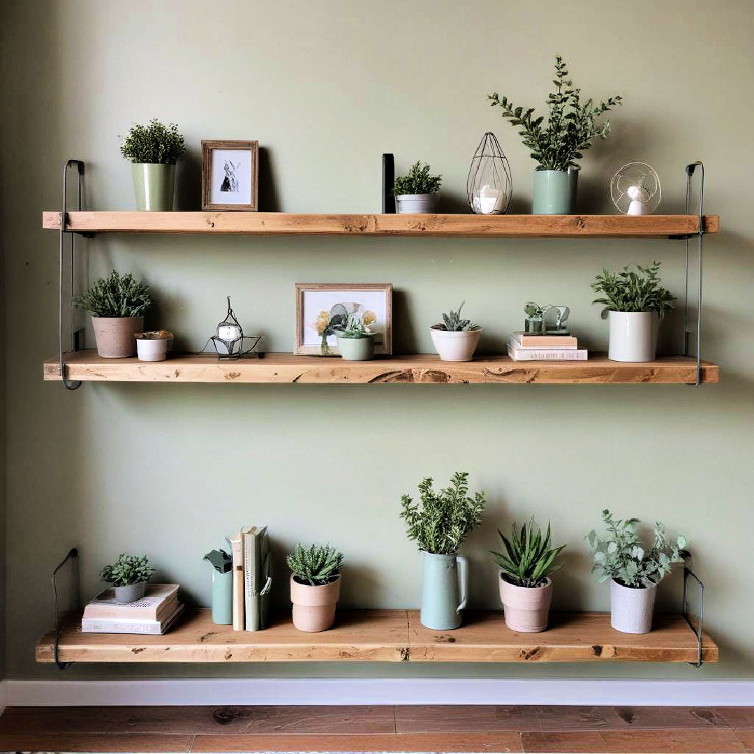 reclaimed wood shelves