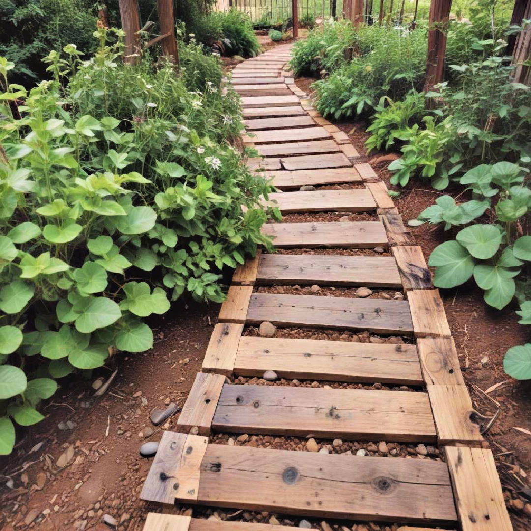 reclaimed wood walkways