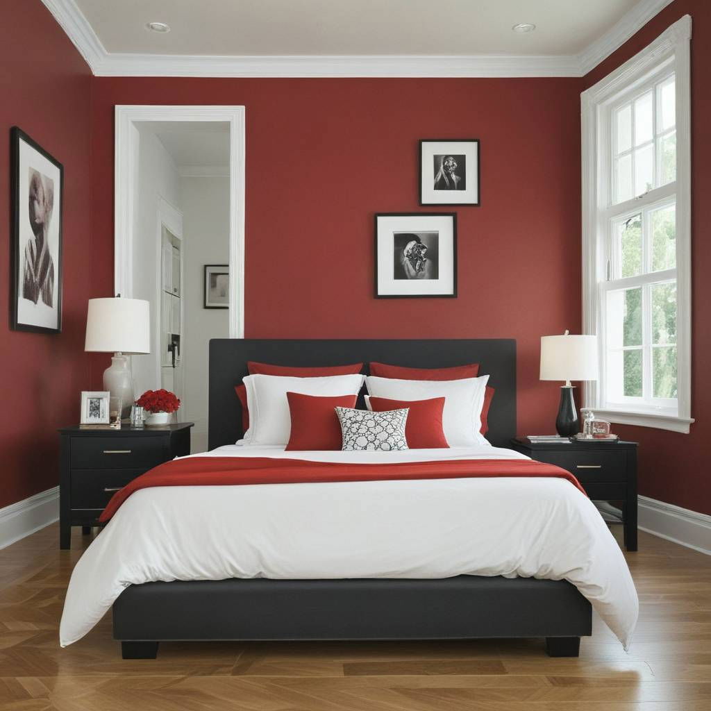 red accent wall