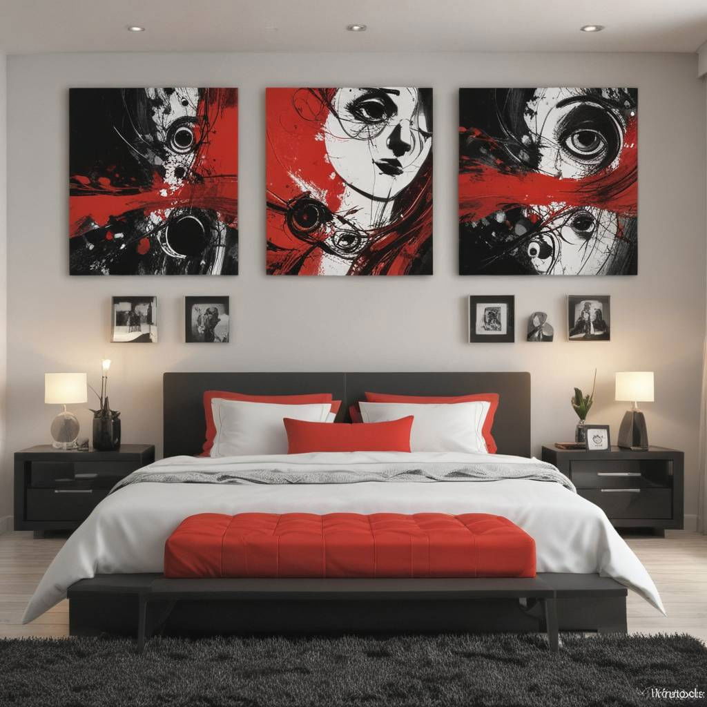 red and black art