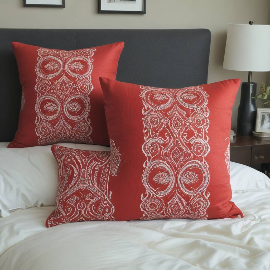 red throw pillows