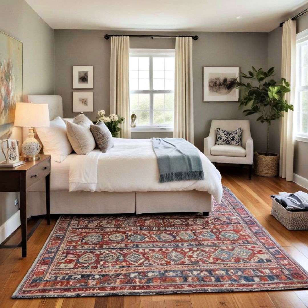 roll out a patterned rug