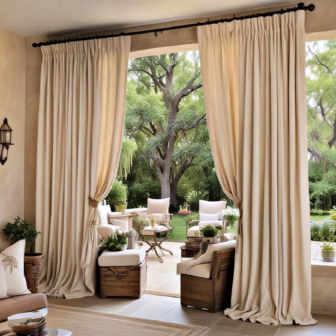 rope curtain rods with curtains