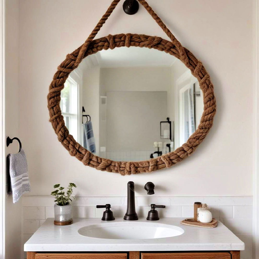 rope hung mirror