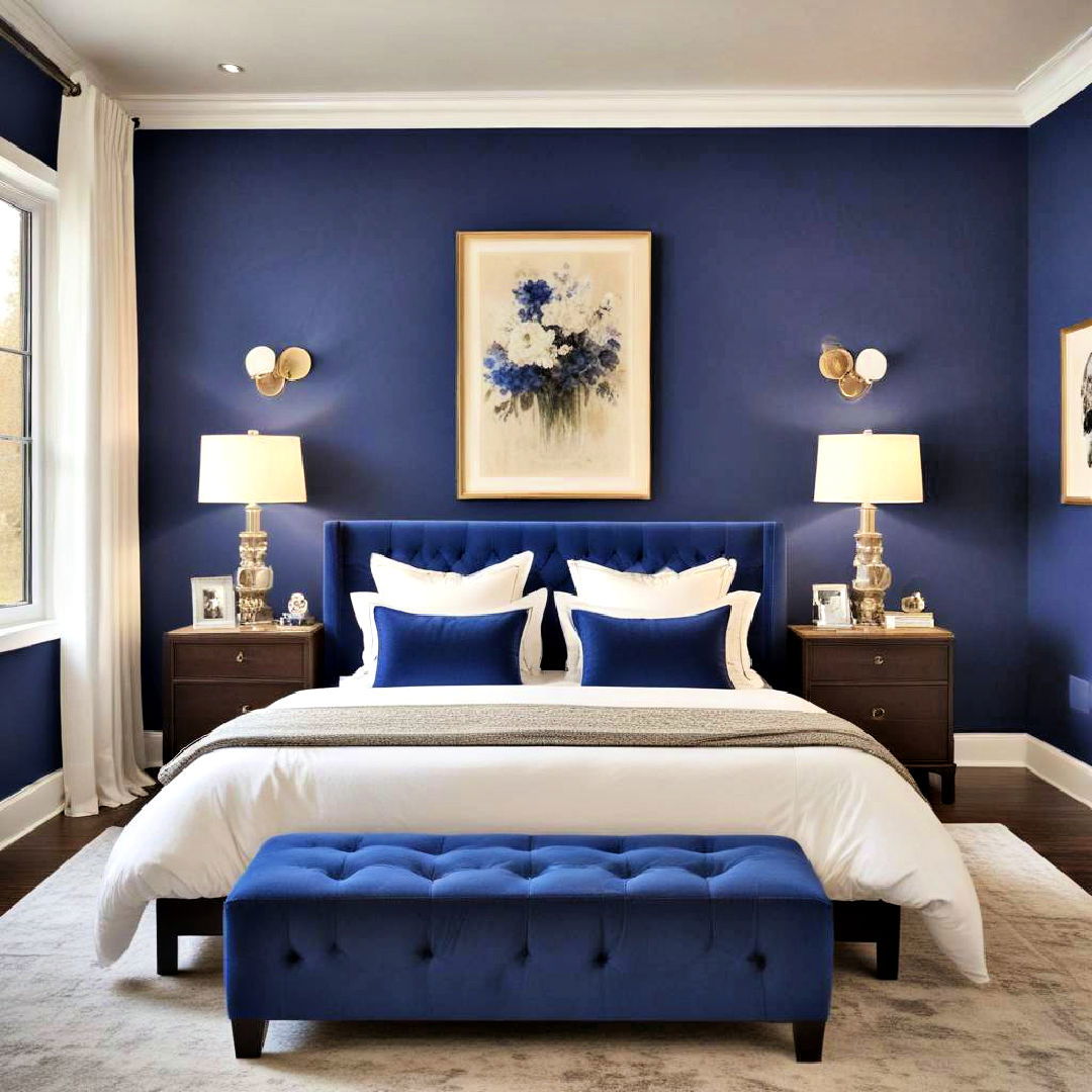 royal blue accent wall for a bold statement