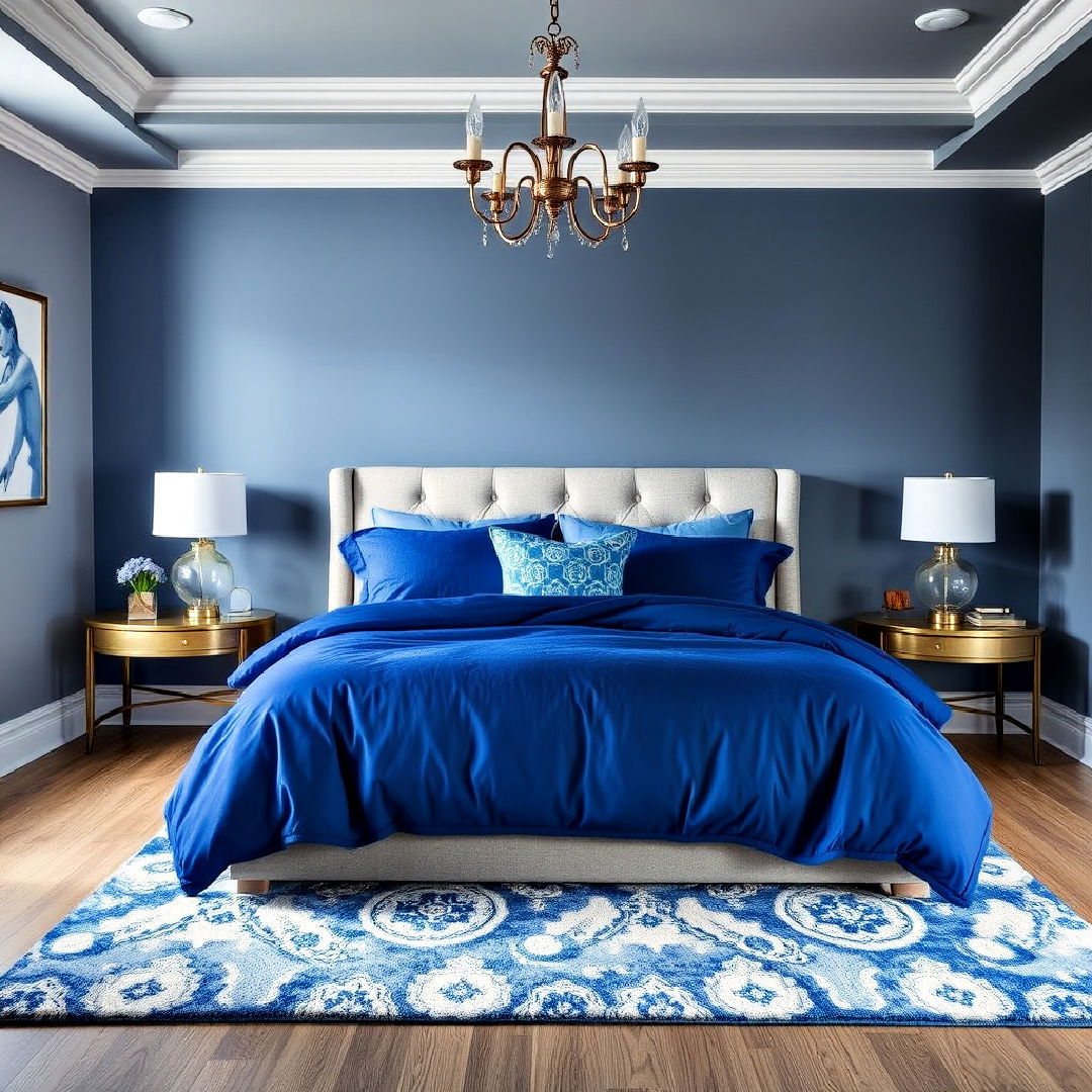 royal blue and grey color scheme for a balanced palette