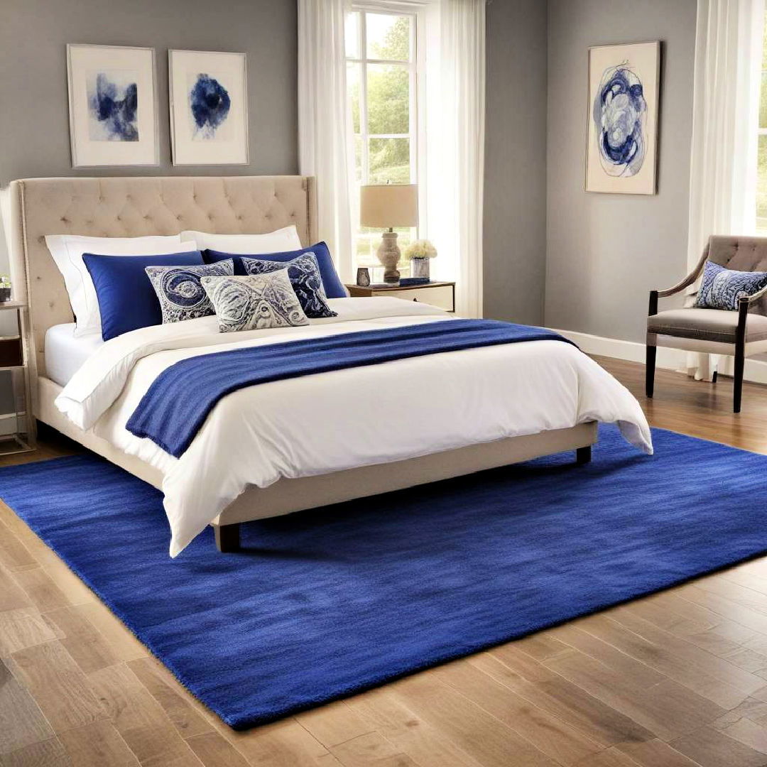 royal blue area rug for a pop of color