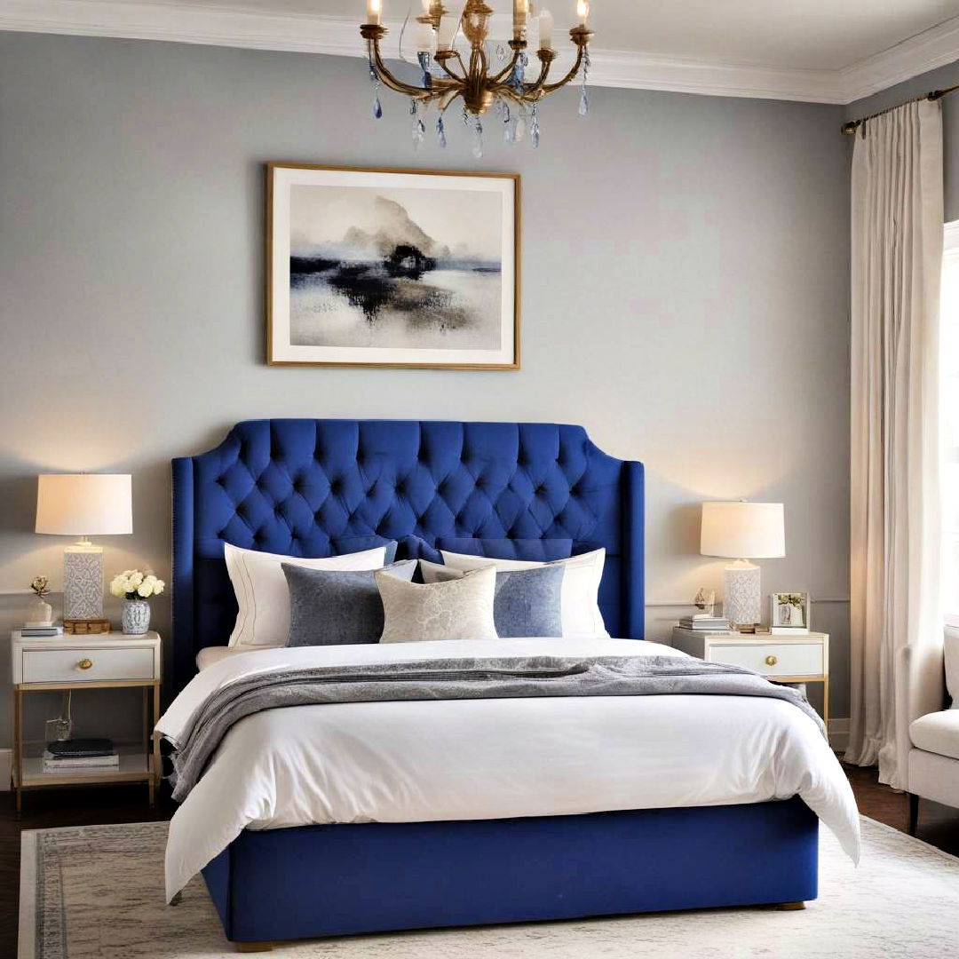 royal blue bed frame for a bold statement