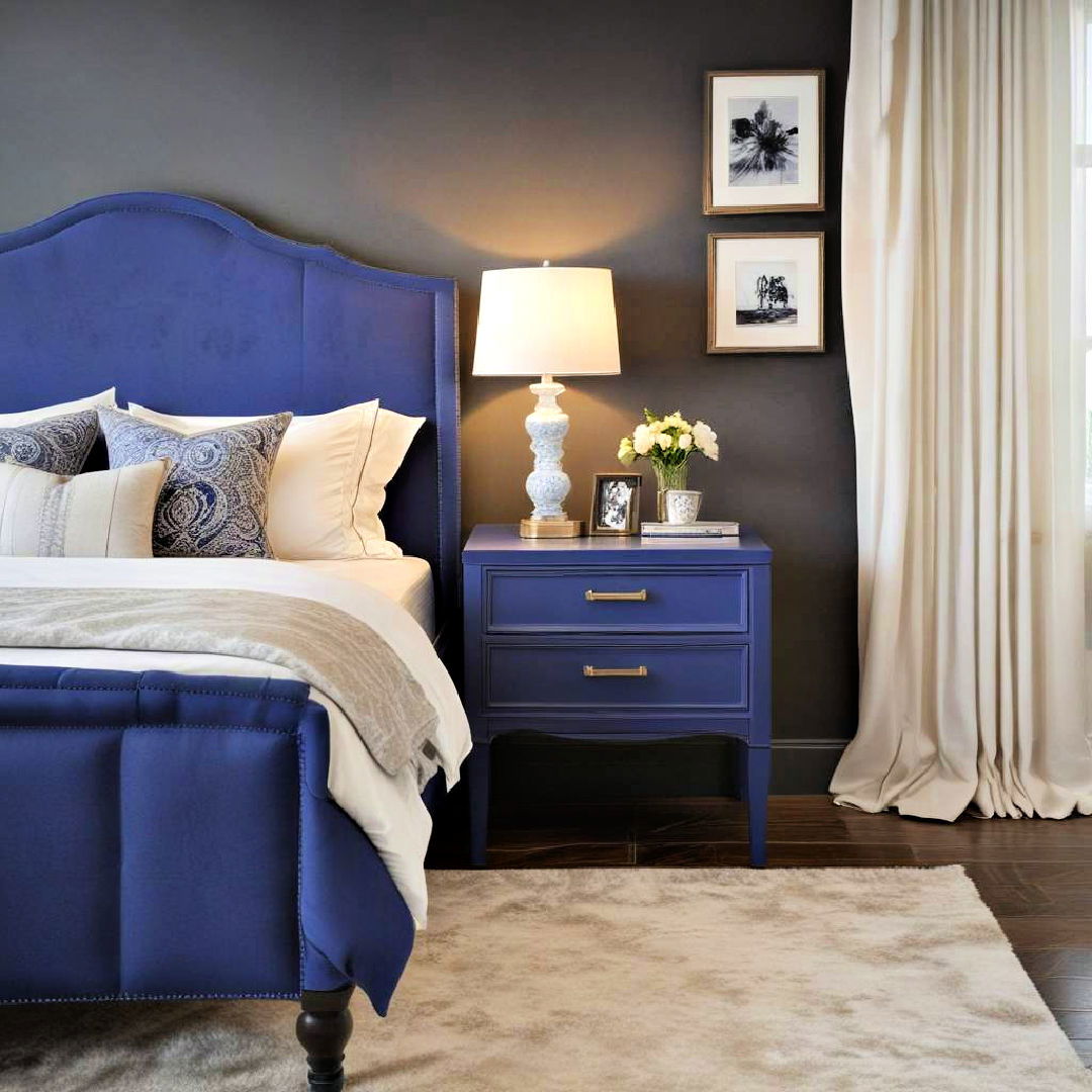 royal blue nightstands for a bold accent